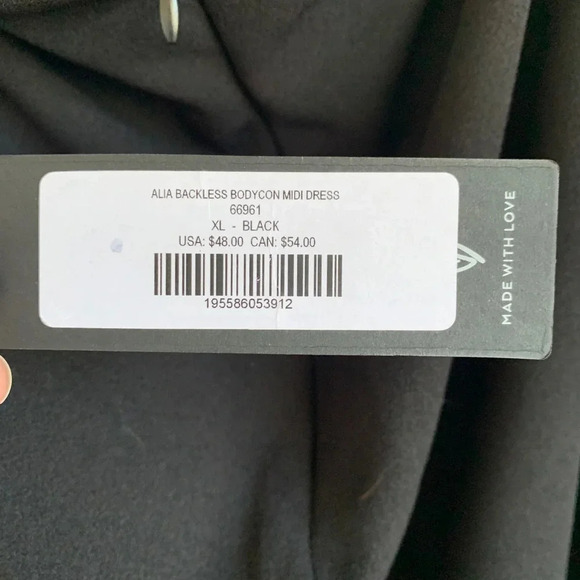 LULUS Size XL Alia BlackBackless Bodycon MidiDress**Flattering Style**NWT* - Picture 7 of 12